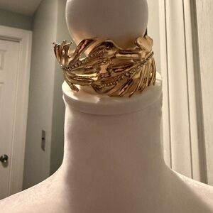 Gold Leaf Design Cuff Bracelet
